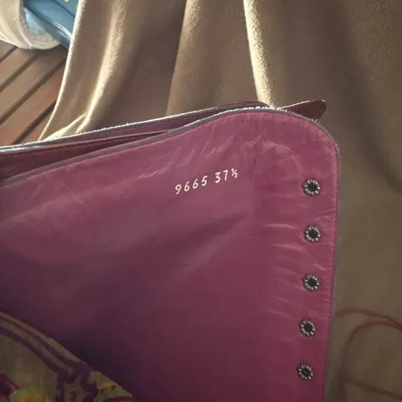 ETRO Vintage Velvet Knee High Leather Boots EU 37.5 US 7.5 - Picture 7 of 7